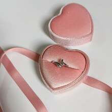Vintage Heart-Shaped Mini Ring Box, Single Diamond Ring Box, Proposal Ring Box, Wedding Ceremony Ribbon Necklace Box, Jewelry Prop, Jewelry Box, Storage Box, Accessory Organizer, Organizer, Box, Valentine's Day, Christmas, Gift Box, Jewelry Display - Multicolor - View 7