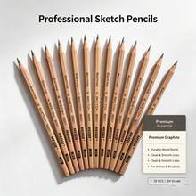 Mark Professional Art Drawing Natural Wood 2H Pencil Charcoal Sketching Set Writing Learning Stationery Calligraphy Art Drawing Pencil - Natural Wood Color - View 11