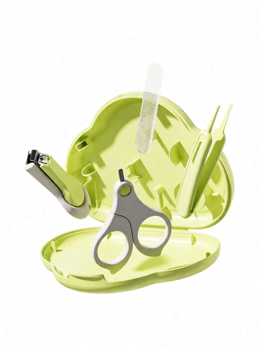 1pc Baby Nail Clipper Set Newborn Anti-Pinch Nail Cutter Nail Clipper Nail File Tweezers Nail Clipper Set - Multicolor - View 1