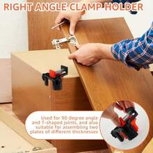 90 Degree Right Angle Woodworking Clamps 4pcs Strong High Spring Clamps Single-Hand Right Angle Fixing Clamps For Picture Frame Background Wall Panel Clamps Dust-Proof Stackable Storage Box Set Woodworking Tools - A - View 7
