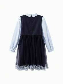 Balabala Spring Autumn Long‑Sleeve Dress Pretty Casual Outfit For Girls - Blue Tint - View 5