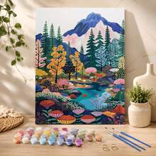 Adult & Beginner Digital Oil Painting Set - 16x20 Inch/16x28 Inch, Unframed, DIY Easy Acrylic Paint Kit, Home Decor Artwork, Perfect Gift For Birthday, Father's Day, Christmas, Mother's Day And Valentine's Day - Dark Green - View 2