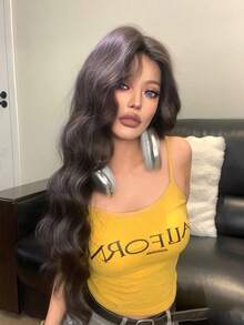 alicegarden Wig Lace Depan 30 Inci, Gaya Bergelombang Alami, Warna Hitam Cokelat yang Memukau, Desain Belahan Tengah, Cocok untuk Penggunaan Sehari-hari, Pesta, dan Cosplay Wanita, Alami dan Tahan Lama, Hadiah Wig untuk Wanita (Aksesoris Tidak Termasuk) - Hitam Coklat - View 2