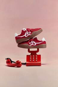 Kappa Millennium Style Silver White Contrast Low-Top Sneakers, Double Strap Commuter Italian Retro Versatile Casual Shoes - Cherry Red - View 5