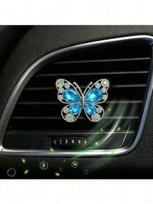 1pc Exquisite And Shiny Butterfly Decoration Car Air Outlet Decoration - With Aromatherapy Sheet, Aromatherapy Clip, Rhinestone Decoration Butterfly Air Outlet Clip, Elegant Interior Accessories, (Easy To Install) - A - View 8