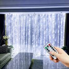 1pc 8-Function LED Curtain Lights USB Powered Christmas Halloween Atmosphere Light Wedding Party Home Wall Decor (Remote Control Not Included) - USB Curtain Light - View 15