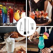 Pilon à Cocktail en Acier Inoxydable Avec Cuillère, Shaker, Verre Doseur - Accessoire de Bar Pour Cuisine, Mojito, Glace - Voir 7