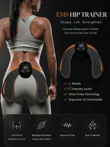 Battery Powered/Battery Pack Hip Adhesive Massager, Hip Training Massager, Body Massager - Black - View 1