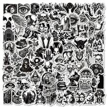 100pcs Black & White Gothic Punk Style Graffiti Stickers For Luggage And Notebooks - Multicolor - View 7
