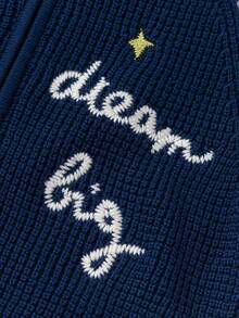 Balabala Color‑Block Raglan Sleeve Knit Cardigan Soft Base Top For Kids Spring Autumn - Blue and White - View 7