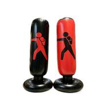 Inflatable Standing Boxing Punching Bag, PVC Thickened Home Stress Relief Venting Punching Target, Indoor Fitness Sports Boxing Training Toy - Red Boxing Pillar - View 5