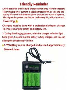 1.5V 高容量 AA/AAA 充電電池附 USB 充電器，適用電子玩具、遙控器、顯示螢幕與電動牙刷的長效電力方案（此電池僅與此充電器相容） - 彩色 - 查看 12