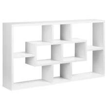 Estante de parede com 8 nichos, unidade de armazenamento, design moderno, 85 x 14,5 x 47,5 cm, branca - A - Ver 9