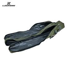 LEOFISHING 2-Layer Large Capacity Fishing Rod Bag, Waterproof Oxford Cloth Foldable Fishing Tackle Storage Case, Hand & Shoulder Carry Pole Bag Available In 100/130/150cm Sizes Green Black - Black - View 11