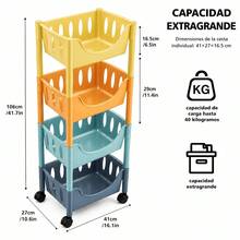 Storage Island & Carts - Amarillo+Naranja+Menta+Gris Azulado - View 1