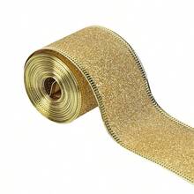 Classic Christmas Glitter Metallic Ribbon, 1.5 Inch Wide Durable Multi-Purpose Holiday Craft Ribbon, Suitable For Christmas Decoration, Christmas Gift Wrapping And Christmas Bow Wreath Making, Handmade DIY Sewing Supplies - Multicolor - View 11