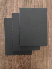 1pc/A5 Blank Hardcover Black Notebook, Mini Minimalist Style, Suitable For School, Office, Writing, Sketching, Etc., 36 Sheets (72 Pages) Per Book, Portable Notebook, Suitable For Students And Professionals. - A5 - View 9