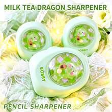 1pc Milk Tea Mini Tornado Pencil Sharpener Cute Cartoon Dual Hole Pencil Sharpener For Elementary Students Plastic Material Dual Hole Design With Flip Cover - Easy To Use, Durable And Sharp, Ideal Choice For Students And Professionals, Essential Drawing And Office Tool - Suitable For School And Office Stationery Supplies | Premium Gift And Prize - Multiple Colors and Random Styles - View 5