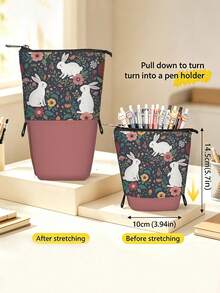 حقيبة أقلام قابلة للطي، حقيبة تخزين أقلام قابلة للتوسيع عمودياً، حامل أقلام محمول، منظم قرطاسية بسعة كبيرة، حقيبة تخزين قرطاسية للمكتب، مناسبة للطلاب للعودة إلى المدرسة وضروريات السفر - متعدد الألوان - مشاهدة 6