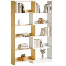350° draaibare hoekboekenkast met 5 planken, uitschuifbare L-vormige opbergkast, 60-111x24x164cm, eikenhout - A - Bekijken 2