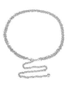 1pc Luxury Gold Braided Metal Waist Chain, Fine Bead Chain Texture With ...