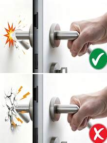 1/3/5/10pcs O-Shaped Door Handle Protector Pads Set, Transparent Anti-Collision Pads, Metal And Rubber Design, Prevent Door And Wall Damage, Noise Reduction, Suitable For Doors, Windows And Walls, Easy Installation - Multicolor - View 7