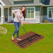 HYYKJ-US Lawn Leveling Rake 180 Degrees Rotation Black Lawn Leveler Tool Lawn Leveling Rake Handle Lawn Leveler For Yard Garden Golf Course, Ease Level Soil Sand Dirt Surfaces - YLNXM7-000200=Black - View 3