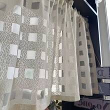 1pc Nordic Minimalist Hollow Grid Sheer Curtain Half Curtain Coffee Curtain Cabinet Curtain, Rod Pocket, Suitable For Storage Cabinet, Open Bookshelf, Partition, Bay Window, Side Window, Kitchen, Dining Room Small Window - Beige - View 9