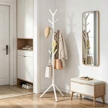 Coat Rack. A Modern, Minimalist Coat Rack Featuring A Tree-Branch Design. This Freestanding Unit Is Suitable For The Bedroom; It Is A Space-Saving, Floor-Standing Solution Ideal For Organizing Items Such As Hats, Scarves, And Handbags. - Multicolor - View 7