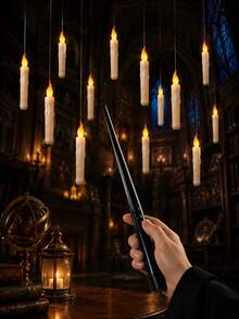 20pcs/12pcs/6pcs Hanging Floating Candles With Magic Wand Remote Control And Hanging Rope, Flying Flameless LED Taper Candles, Warm White Light, Battery Operated Window Candles, Suitable For Halloween Christmas Party Decoration - Multi-tear Magic Candle Lamp - View 11