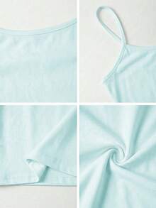 GLAMSKIN Women's Fashion Lingerie Style Top, Spring/Autumn/Summer Striped Print Round Neck Slim Fit Casual Vacation Sexy Camisole, Suitable For Beach & Daily Wear - Mint Green - View 9
