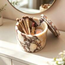 Marble Storage Jar Jewelry Organizer Makeup Tool Holder Aromatherapy Decor Bathroom Storage Canister Premium Atmosphere Decorative Item Vintage Style Ornament - View 1