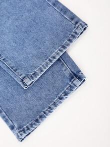 Teen Boy Casual Versatile Everyday Travel Denim Jeans With Pockets - Blue - View 6