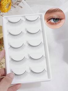 MAANGE Bộ 5 đôi lông mi giả tập luyện, lông mi giả mềm tự nhiên, phù hợp cho người mới bắt đầu tập nối mi, dụng cụ đào tạo trang điểm chuyên nghiệp - màu đen - Xem 4