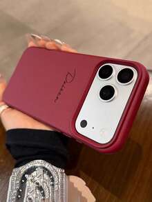 個性化客製化 DIY 姓名愛心圖案 奢華荔枝紋人造皮革手機殼，適用於 iPhone 17 16 15 14 13 Pro Max Plus，防震保護後蓋防撞殼，情侶禮物 - 紅色 - 查看 3