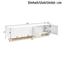 TV Stand, Modern Low TV Cabinet For Living Room, TV Console With Doors, Modern Design, Sideboard With Storage, Arched Front, Cabinet - White - View 10