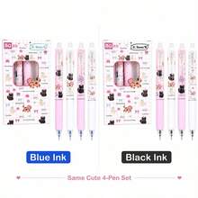 26 buah Pulpen Gel Tarik dan Hapus (4 Pulpen + 20 Isi Ulang + 2 Penghapus), Ujung Halus 0,5 mm Tinta Biru, Motif Kartun Kucing & Anjing Laut yang Lucu, Pulpen Klik yang Dapat Dihapus dengan Sensitivitas Panas, Termasuk Isi Ulang yang Dapat Diganti, Alat Tulis untuk Mencatat dan Merencanakan Pelajaran di Kelas Siswa - MultiWarna - View 5