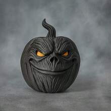 Shadow Pumpkin Statue - Expressive, Exquisite Texture, Sharp Eyes. Creates A Perfect Atmosphere For Any Desk Or Shelf. Ideal For Autumn And Halloween Decor, Party Favors And Seasonal Gifts. - Shadow Pumpkin Statue - View 4