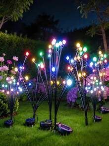 2pcs Solar Garden Lights, Star Burst Swaying Lights - Sway With The Wind, Outdoor Decorative Solar Lights, RGB Color Changing Lights, Suitable For Yard, Patio, Pathway Decoration - Solar - View 2