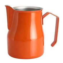 L LEESEPH Stainless Steel Milk Frothing Pitcher 30oz/900ml - Espresso Steam Pitcher, Suitable For Cappuccino, Latte Art, Coffee Machine Accessory Milk Pitcher Coffee Frothing Cup, Orange - Multicolor - View 9