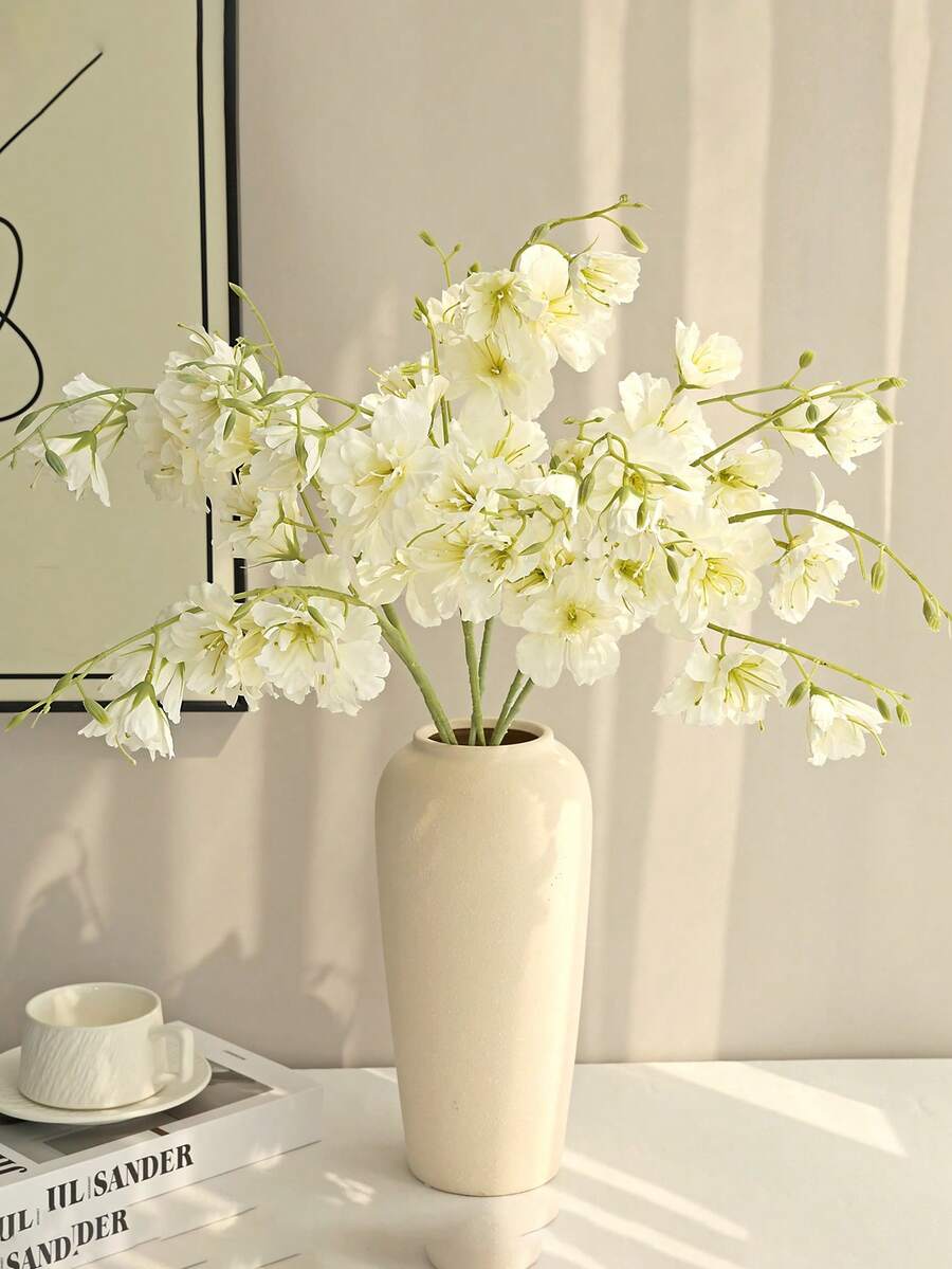 1pc, Realistic Touch Hyacinth Artificial Flower - Perfect For Home, Office, Cafe, Wedding And Valentine's Day Gift - White - View 1