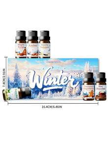 EMBRACEX. 6pcs/1 Set 10ml Winter Essential Oil Set, Warm Scent, Suitable For Diffuser/Humidifier, Winter Atmosphere, Aromatherapy Candle, Romantic Scent, Thanksgiving/Christmas Gift, Multiple Fragrances Available - Winter Set - View 8