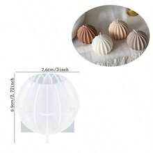 1/2 Spherical Candle Silicone Mold, Spherical Fan-Shaped Aroma Diffuser Making Mold, Gypsum Striped Ball Decoration Mold, Suitable For DIY Christmas Ball Molds - A - View 2
