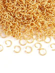 100-200pcs Stainless Steel Open Jump Rings Split Ring Connectors For DIY Jewelry Making Wholesale Supply Handmade Craft Materials Open Rings Metal Link Rings Iron Rings Necklace Connectors Bracelet Accessories Silver Gold - Multicolor - View 2