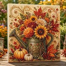 Autumn Harvest-Themed Pearl And Diamond Art Kit – Pearl And Diamond Dot Decor – Suitable For Adults And Beginners – Indoor Wall Art For Home Decoration - A - View 8