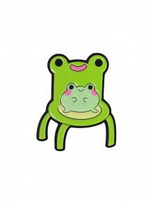 1 buah pin enamel kursi katak lucu, lencana kartun katak gemuk duduk di kursi katak, aksesori fashion untuk tas, hadiah untuk pecinta katak - MultiWarna - View 10