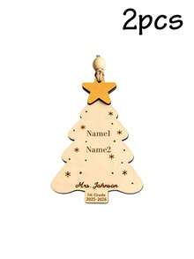 Custom Teacher Name Christmas Ornament, Personalized Classroom Tree Hanging Decor, Teacher Appreciation Holiday Keepsake, Customized Christmas Tree Decoration, Customizable Year & Name Gift, Festive Home Decor, Holiday Gift, Christmas Keepsake - Style C - View 10