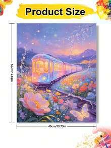 Adult Digital Oil Painting, Crystal Train DIY Acrylic Oil Painting Kit, Canvas Material Includes Drawing Tools, Adult Digital Oil Painting Set, Home Decor Painting. - Sets - View 10