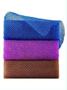 1pc African Bath Sponge, African Long Mesh Bath Sponge, Exfoliating Body Brush, Back Brush, Makes Skin Smoother, Suitable For Daily Use (Blue, Purple, Brown) - Violet Purple - View 10