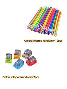 2pcs/4pcs Car Shaped Manual Pencil Sharpener, 12pcs/24pcs Set, Dual Hole Pencil Sharpener, For Students, School, Office, Back To School - Multicolor - View 9